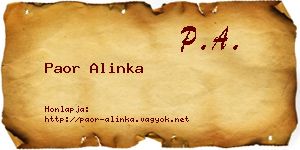 Paor Alinka névjegykártya